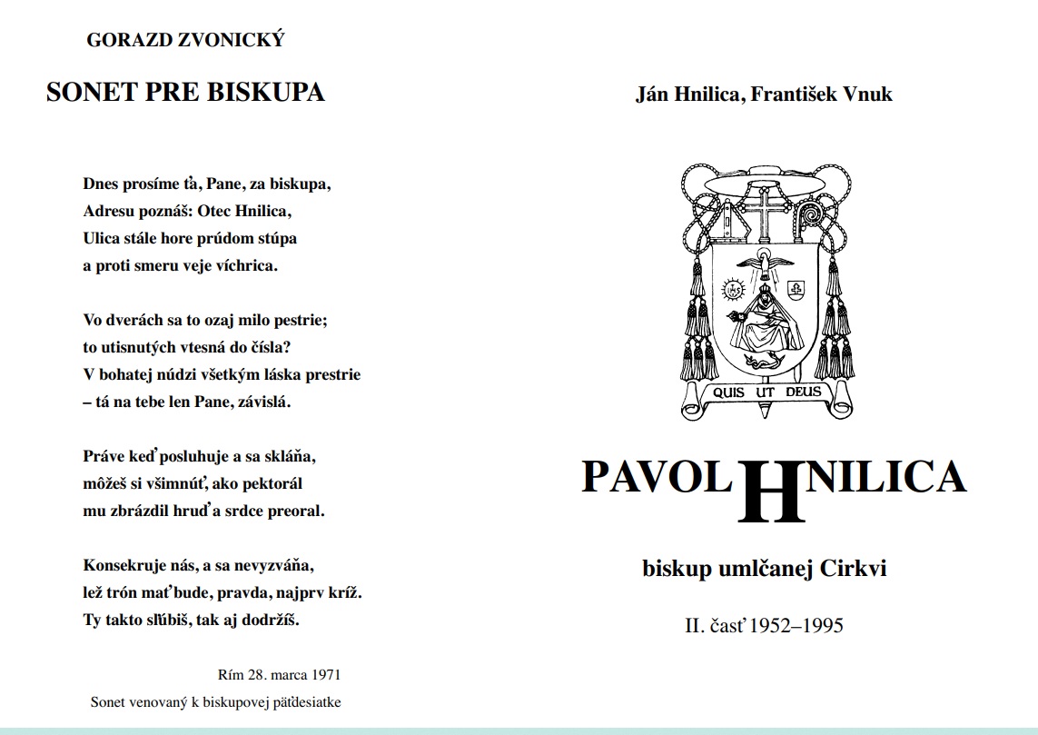Báseň pre biskupa Pavla Hnilicu