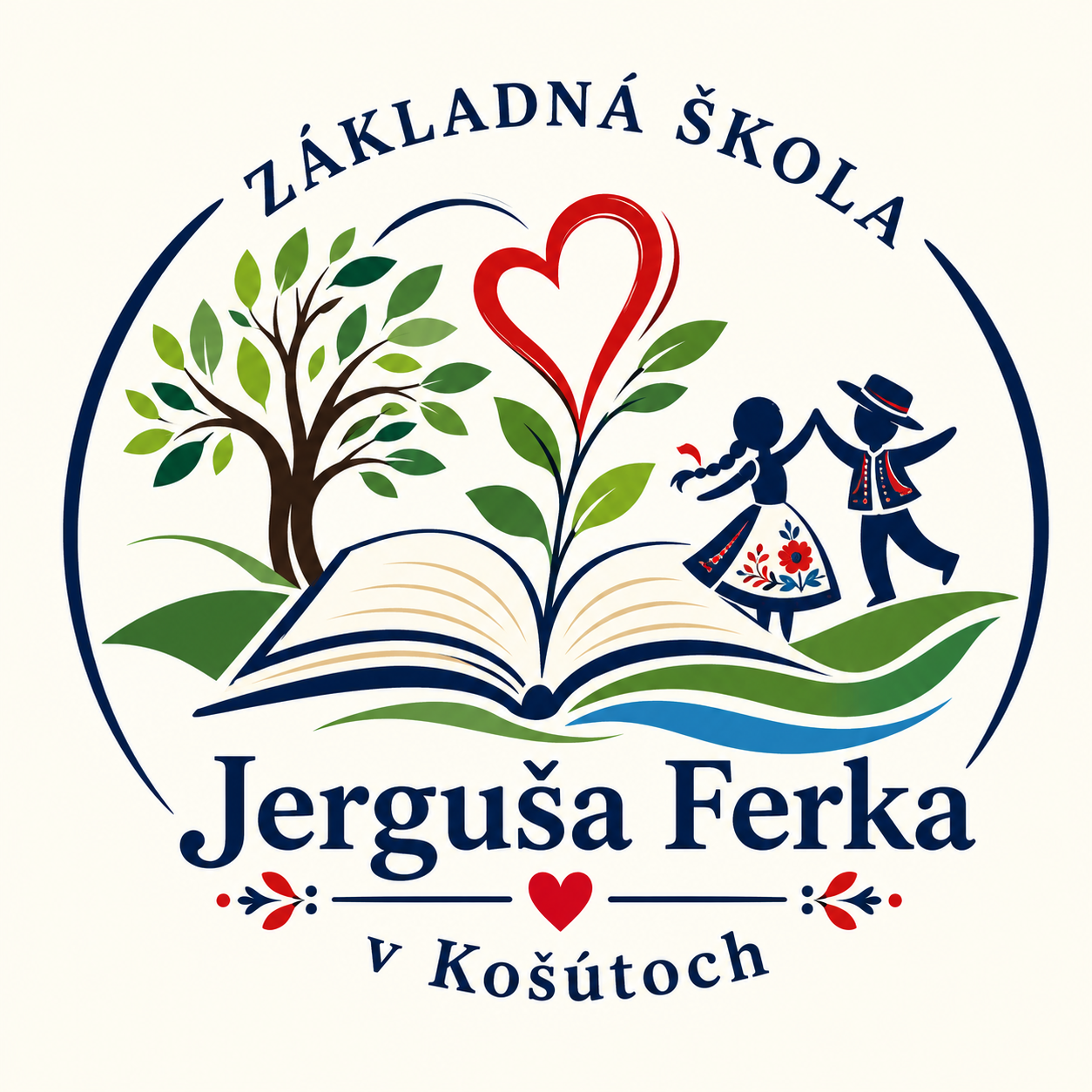 Na snímke logo ZŠ Jerguša Ferka, Košúty