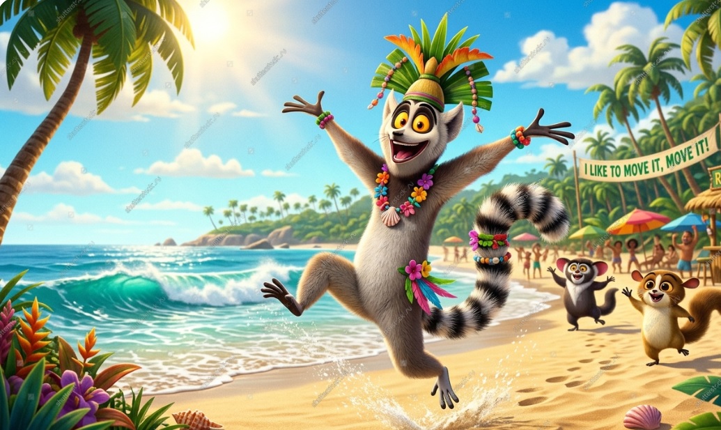 Na snímke Kráľ Julien XIII. z filmu Madagaskar