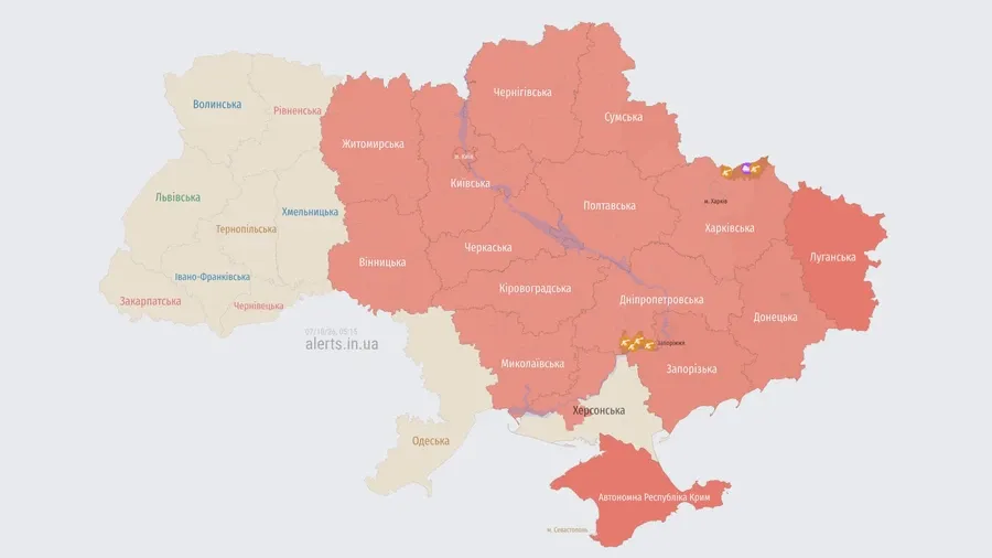 Mapa ruských útokov
