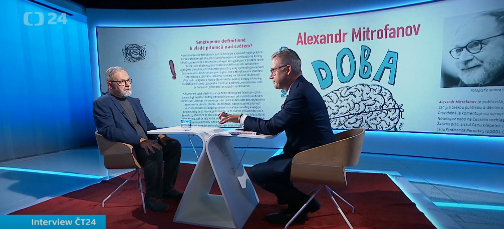 Na snímke záber z Interview ČT24 s Alexandrom Mitrofanovom