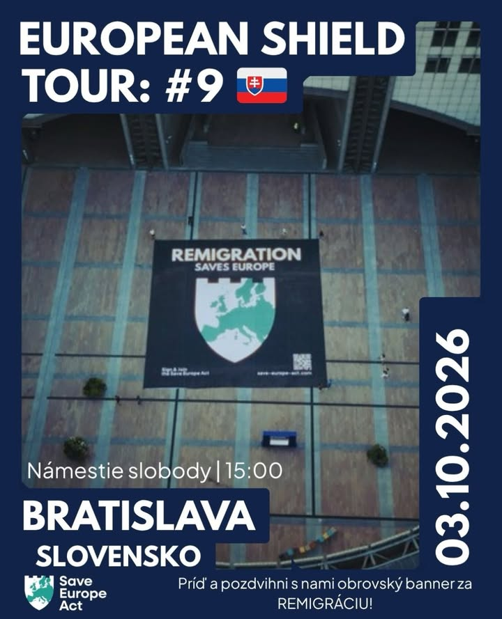 Ešte to stihnete! V Bratislave dnes rozvinú veľký protimigračný plagát (VIDEO)