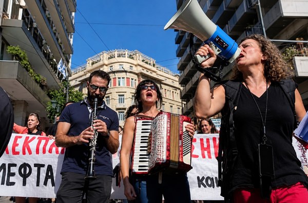 Protesty v Aténach